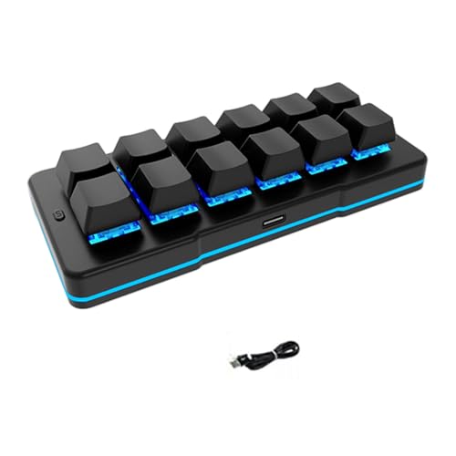 Ekoama キーパッド 12キー USB C コード付きキーボード クイックコマンド ショートカット カラーゲームキーパッド