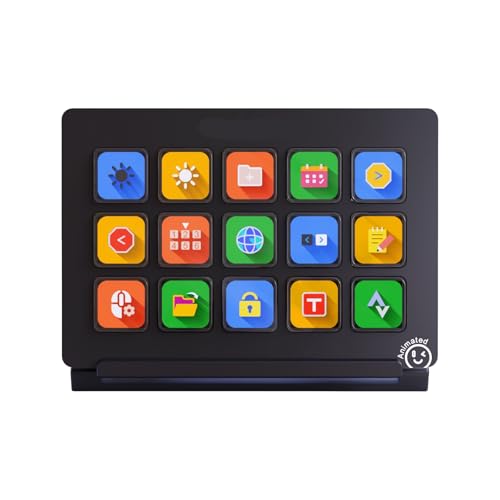 Vdaxvme 15Key プログラマブル Ai キーボード 放送局用ストリームデッキ 税関アクション統合 ​​ワークフロー最適化コントローラー