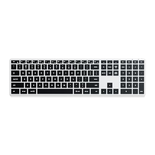 Satechi Slim X3 薄型 Bluetooth ワイヤレスキーボード 無線– US QWERTY 配列、バックライト付テンキー パッド、マルチペアリング対応 – MacBook Air & Pro M5/M4、Mac Mini、iPad Air & Pro、iMac 他対応 – シルバー ST-BTSX3S