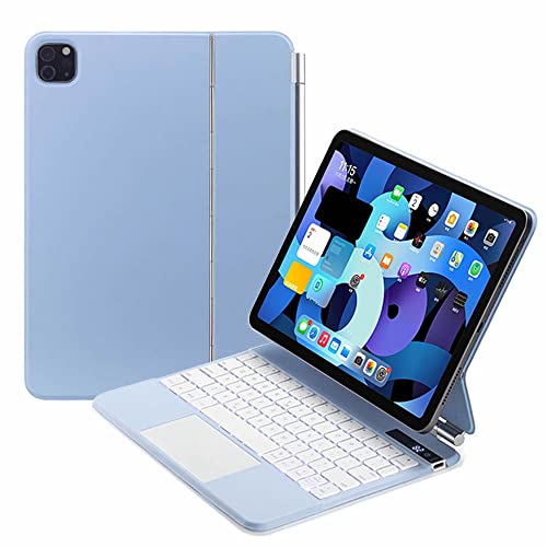 Kahira iPad Air4 Pro11 第3世代 2018 2020 2021 ワイヤレス bluetooth キーボード タッチパッド 磁力吸着 カバー リチウムバッテリー内蔵 人気 かっこいい リモートワーク アイパッド エアー4 プロ11 (Pad Air4/Pro11, ブラック)