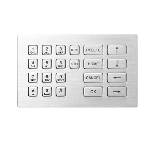 22 キー金属 USB マトリックスインターフェイス産業用ミニキーボードステンレス鋼バックライトテンキーキオスク用(PS2 Interface) SBNESESSD-B3756C98