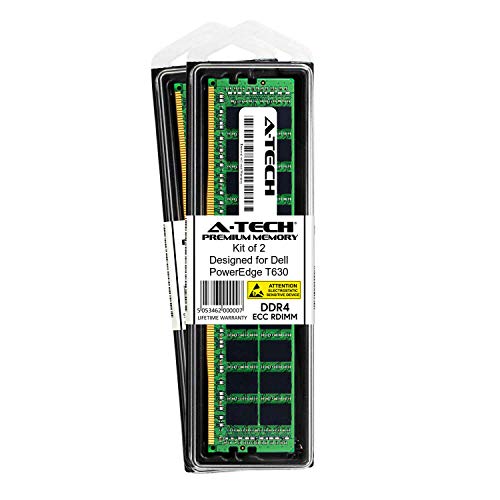 A-Tech 64GB キット (2 x 32GB) Dell PowerEdge T630用 - DDR4 PC4-21300 2666Mhz ECC Registered RDIMM 2Rx4 - サーバーメモリRAM OEM SNPTN78YC/32G (AT316658SRV-X2R9)
