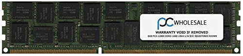 PC Wholesale HP 8GB PC3-12800 DDR3-1600 1Rx4 1.5v ECC Registered RDIMM (HP PN# 647651-081) by PC Wholesale [並行輸入品]