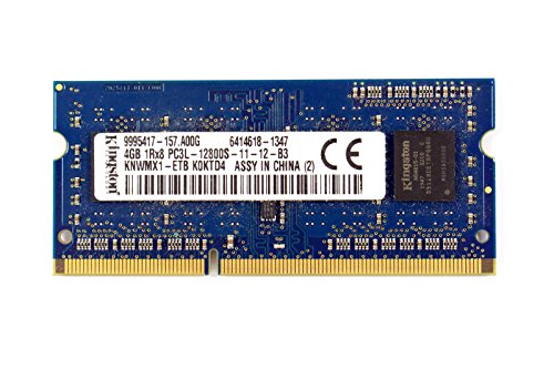 キングストンテクノロジー 【中古】Kingston 低電圧対応 (1.35 V) PC3L-12800S (DDR3L-1600) 4GB SO-DIMM 204pin ノートパソコン用メモリ 型番：KNWMX1-ETB 動作保証品