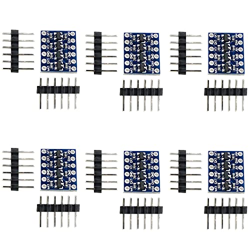 Rasbee 6個セット 4チャンネル IIC I2C ロジック レベル 変換 双方向モジュール DC3V-5V ロジックレベル変換器 3.3V to 5V 両方向 5V to 3.3V UART SPI リンカ レベル通信モジュール ピンヘッダー付き Arduino対応