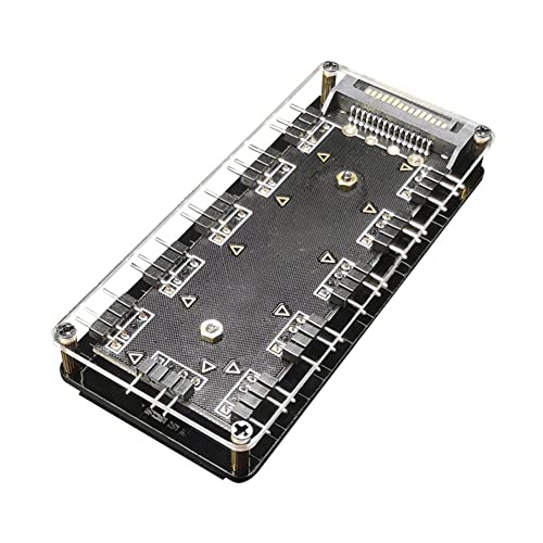 Svplcxeyp 10 ポート RGB ファン ハブ PC コンピュータ デスクトップ 5V 3PIN ARGB 拡張スプリッタ ポータブル電源アダプタ スペアパーツ アクセサリ DVKO-13703