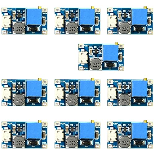 Rasbee 10個セット Micro USB DC-DC 2A ブーストステップアップ 転換モジュール 2V-24V to 5V-28V 9V 12V 24V MT3608 並行輸入品 可変パワーモジュール 調整可能 昇圧 変成器 電圧変換器 RSN18664384G