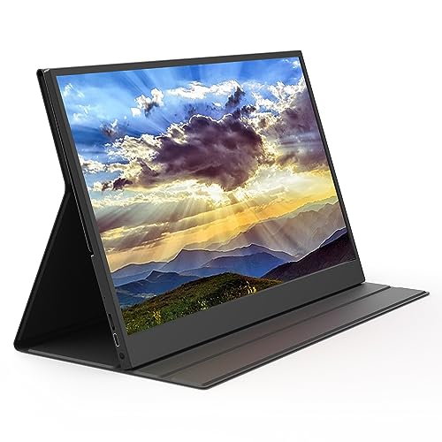 Snsowed 15.6インチ FHD 1080P ラップトップモニター IPS スクリーン ポータブル ゲーム用外部モニター プラグアンドプレイ PU レザーカバー付き ラップトップ PC 電話 For MAC Xbox PS5/PS4 スイッチと互換性あり EAUWYJPOS7059QII