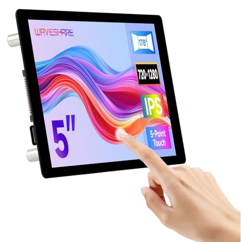 TUOPUONE 5インチ DSI 静電容量式タッチディスプレイ、720×1280解像度、フルカラー、IPS、光学ボンディング強化ガラスパネル、DSIインターフェース、5点タッチ(5インチDSI LCD(D)) 5inch DSI LCD (D)
