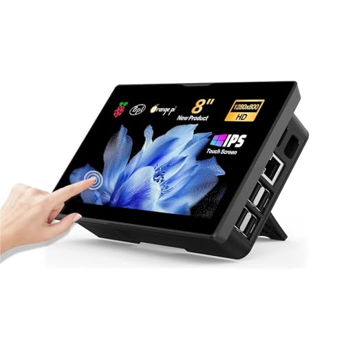 XCcdSD 8インチモニター LCD ディスプレイ 1280x800 タッチスクリーン USB DIY用 ファン内蔵スピーカー(US Plug)