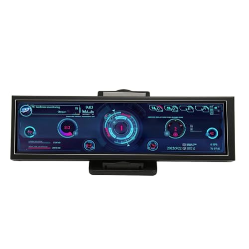 Vbestlife 8.8インチLCD USB Cコンピュータ温度モニター、簡単接続のCPUデータ用セカンドモニター、カスタマイズ可能なレイアウト、目の保護、金属シェル (タッチなし) Vbestlifeku0mwi8zxy-11