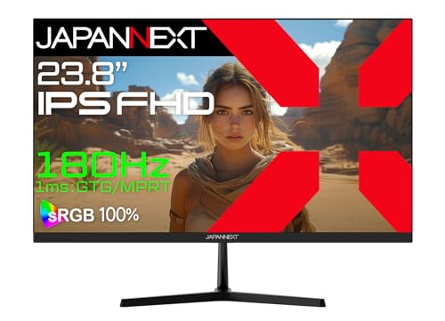 JAPANNEXT 【Amazon.co.jp限定】JAPANNEXT 23.8インチ IPSパネル搭載 180Hz対応 フルHD(1920x1080)解像度 ゲーミングモニター JN-i238G180F 1ms(GTG/MPRT) HDMI DP sRGB:100% PS5:120Hz接続 【2年保証】