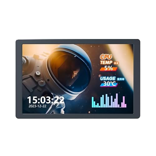 TUOPUONE 8インチ USBモニター AIO 液晶画面 解像度1280x800 PCケースセカンダリ画面/デスクトップRGBアンビエントスクリーン IPSパネル 音楽スペクトラム分析機能付き Type-Cインターフェイス ブラック 8inch USB Monitor B (Black)