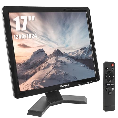 Mexmp 17インチ 監視カメラ用TFT液晶モニター 1280×1024 HDMI/VGA/AV/BNC/MIC USB入力対応 リモコン付 内蔵スピーカー ホームセキュリティシステム用 MP171S