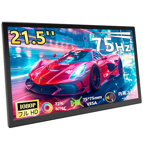 Showscren モバイルディスプレイ 21.5インチ大型ゲームディスプレイ FHD 1080P 75Hz ブルーライト低減 モニター保護 USB-C/HDMIインターフェース搭載 接続簡単 リモートワーク・在宅勤務用 ステレオディスプレイ VESA規格対応 HD-215