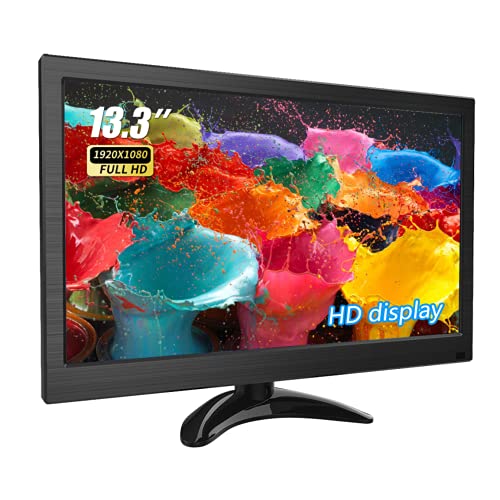 JAMWELL モバイルモニター13.3インチポータブルモニターIPS LCD 1920x1080PモバイルディスプレイHDMI / USB/スピーカー内蔵PCモニターサブモニターゲームモニターセキュリティモニター (HD1331080) (インチ, 13.3) jam133T