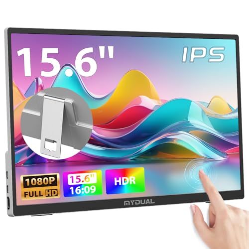 MyDual モバイルモニター 15.6インチ タッチアルミ合金 壁掛け対応 1920*1080 モバイルディスプレイ 自立型 ポータブル 持ち運 軽量 非光沢IPS液晶 USBType-C 標準HDMI スマートフォン/PS4/PS5/XBOX/Switch/PC/Macなど対応 在宅ワーク リモートワーク シルバー (15.6inch) AT1