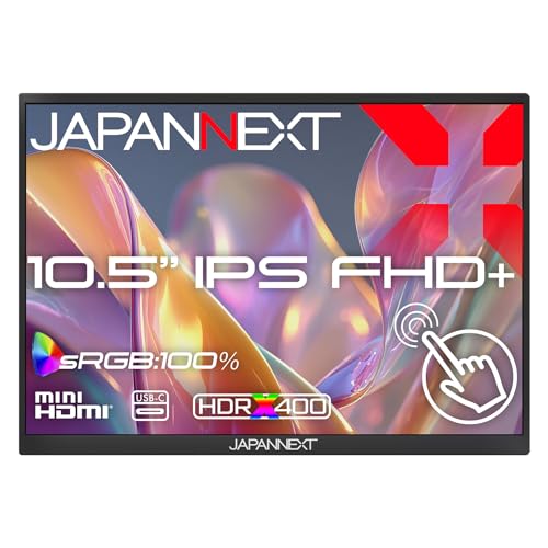 JAPANNEXT 【ECサイト限定】JAPANNEXT 10.5インチ IPSパネル搭載 5点マルチタッチ対応 フルHD+(1920×1280)解像度 モバイルモニター JN-MD-iET105FP miniHDMI USB-C sRGB:100% HDR400相当 スマートケース付き【2年保証】