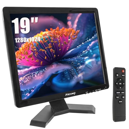 Mexmp 19インチ 液晶監視モニター 1280×1024 4:3 HDMI/VGA/AV/BNC/USB接続対応 リモコン内蔵スピーカー付き CCTV・セットトップボックス用 MP19M