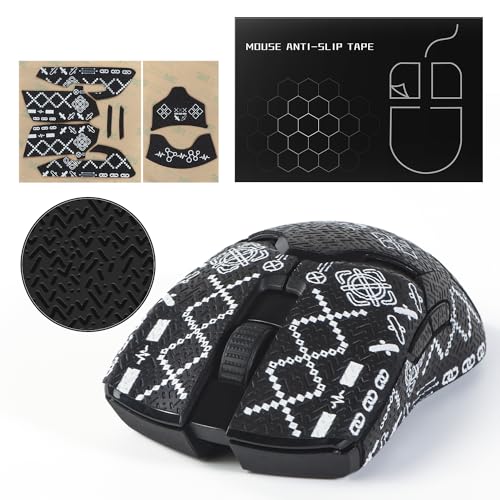 immoenuc マウスグリップ テープ 適用Viper/Viper Ultimate/Viper 8KHzワイヤレスマウス アンチスリップテープ PVC素材カラーシール肌の汗吸収・滑り止め（ブラックカラー） JP-RVU1-YHSZ