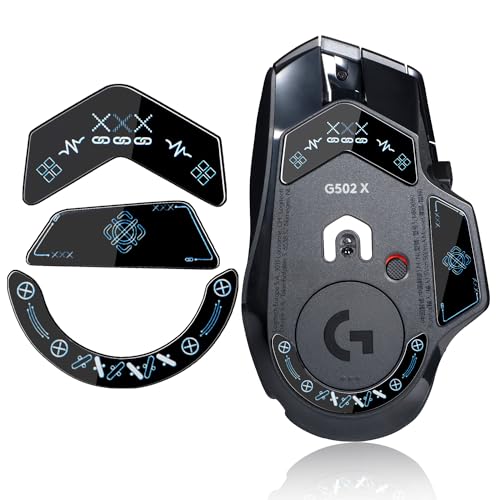 immoenuc マウスソール G502 X Plus & G502 X Lightspeed ワイヤレスマウス用ガラスマット マウス高耐久 低摩擦 (ブラックカラー) JD-G502-YHSZ