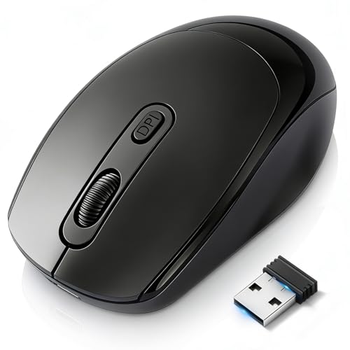 ZKBBA 【2025 人気】 ZKBBA マウス 無線 ワイヤレスマウス Bluetooth 5.2 + 2.4GHz 静音 瞬時接続 握りやすい 3段階DPI切替 Type-c充電式 省エネ 光学式 高感度 高精度 高耐久 携帯に便利な Mac/Windows/Surface/PC/Macbook対応 (ブラック)