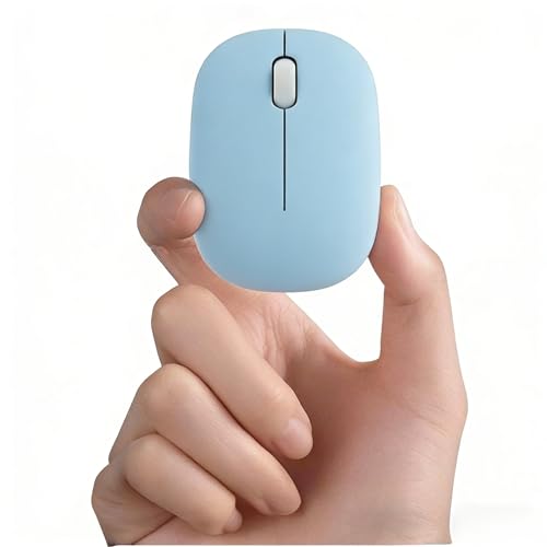 ワイヤレスマウス 無線 学生用 2.4G ミニ 電池式 静音 人間工学 コンパクト 持ち運び 1200DPI 女性用 小手 簡単操作 ノートパソコン/PC/Windows/MAC対応 (ブルー) JMCM0927W