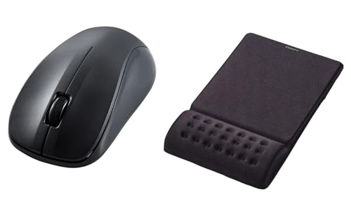 エレコム 【リストレストセット】 エレコム ワイヤレスマウス Bluetooth 静音 3ボタン Mサイズ 抗菌 ブラック M-BY11BRSKBK