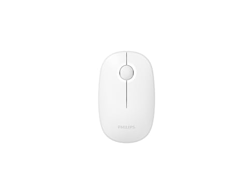 PHILIPS フィリップス PHILIPS ワイヤレスマウス USB2.4GHz 光学式 両利き 静音ボタン 球面ローラー 節電モードあり SPK7378 (ホワイト)