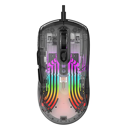 JDGHALU ゲーミングマウス XYH10 透明ライト 1200-7200DPI 6 ギア調整可能なマウス女の子のための