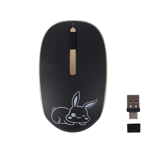 BODHISATTO ワイヤレスマウス Bluetooth&2.4GHz USB-C/USB-A対応 3モード接続 静音 光学式 小型 軽量 携帯用 電池式 かわいい 子供用 PC/ノートパソコン/コンピューター/スマホ/タブレット/Macbookに対応 ブラック VJCM0873W-3M-B