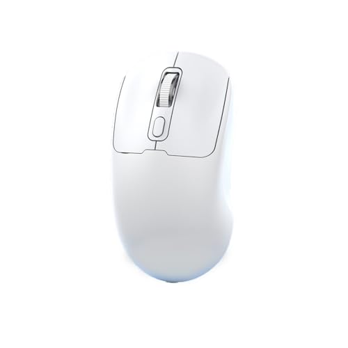 ELRCDNOX ワイヤレスマウス Bluetooth&2.4GHz 2台接続 静音 Type-C充電式 三段階DPI調整 省電力 無線 軽量 iPhone/iPad iOS13 以上/Mac OS/Windowsパソコン/Android/Microsoft Surfaceタブレットに対応 （ホワイト） ABCM0888R-2M-W