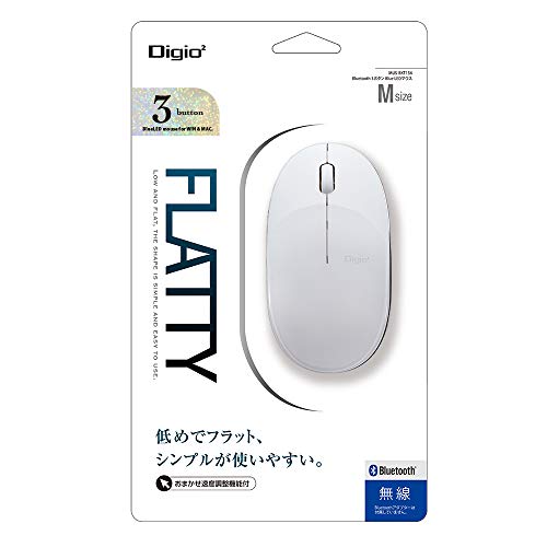 ナカバヤシ Digio2 Bluetooth マウス 3ボタンBlue LED ホワイト 42407