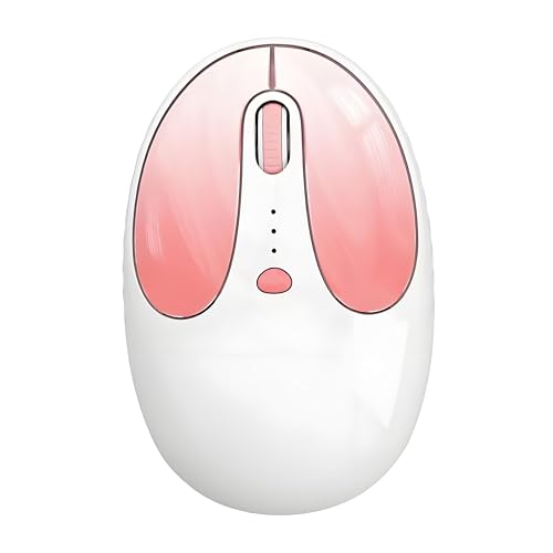 Umechaser ワイヤレスマウス Bluetooth /2.4G モード 可愛いうさぎ耳デザイン 静音 Type-C充電式 電力量表示 軽量 3段階DPI調整 人間工学設計 WNINDOWS/MAC/IOS/Android/PC/ノートパソコン/スマホ/タブレット対応 ALCM0822R-2M-FW