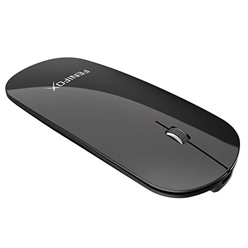 FENIFOX マウス Bluetooth 無線, 静音 ワイヤレス 小型 ブルートゥース 充電式 薄型 Type-c 軽量 持ち運び 小さい ミニ 可愛い かわいい コンパクト Mouse 対応 Mac iPad Macbook パソコン PC スマホ タブレット Laptop Computer用 黒い ブラック