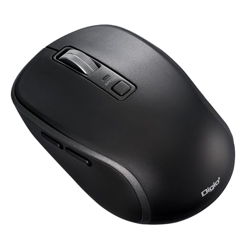 ナカバヤシ Digio2 Bluetooth 静音 5ボタン BlueLED マウス 小さめの握りやすいカタチ ブラック Z0183