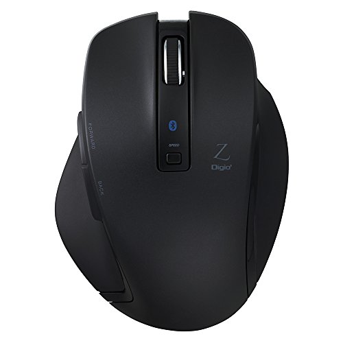 ナカバヤシ Digio2 Z 究極のカタチ Bluetoothマウス 5ボタン Blue LED Mサイズ ブラック 48351