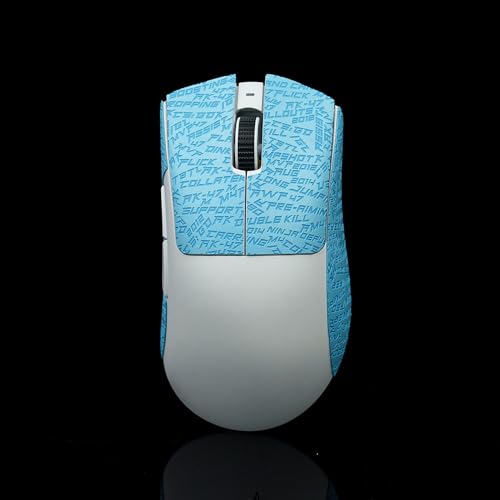 Hokeyio BTL マウスグリップテープ Razer Deathadder V3 Pro用 プロ仕様 ノンスリップ 吸着 汗に強い EVA ホワイト パープル 0.5mm AA0244-CS letterBlue