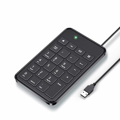 BaydoG 有線テンキーボード 23キー USBポート付 2000万回高耐久 薄型 持ち運び便利 Tabキー付 多機種対応 デスクトップPCノートブック用 (有線テンキーボード) JP142240701