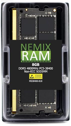 NEMIXRAM NEMIX RAM 8GB (1X8GB) DDR5 4800MHZ PC5-38400 1Rx8 1.1V CL40 262ピン ノンECCバッファード SODIMM ノートパソコン PCメモリ Dell Precision 3260 コンパクトワークステーション対応