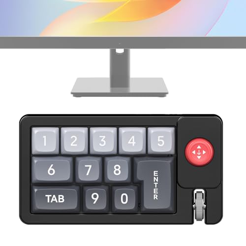 IOHBLQZMIV カスタマイズ可能 プログラマブルキーパッド | RGBバックライト メカニカルキーボード ゲーミング | ホットスワップ可能なエルゴノミックナンパッド ジョイスティック付き 動画編集 グラフィックデザイン 職場向け