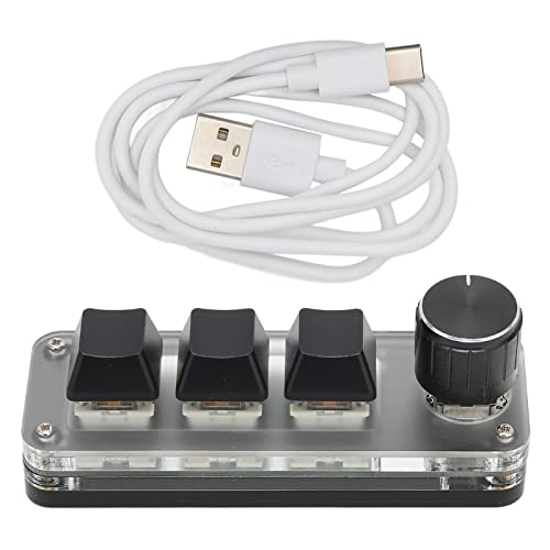 WOOXGEHM OSU ゲーミングキーボード プログラマブル 3キー 小型キーパッド ノブ付き 多機能ショートカット RGB バックライト USB メカニカルキーボード オフィス ゲーム 音楽制作用 WOOXGEHMgzuk4rfge0