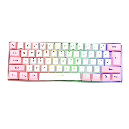 IOHBLQZMIV 61鍵キーボード ゲーミングキーボード小 ワイヤレス バックライト キーボード 小さなゲーミングキーボード 小さなキーボード コンパクト キーボード 防水キーボード 腹筋