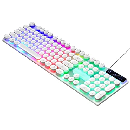 IOHBLQZMIV 有線メカニカルキーボード 104キー タイプライター クラシックキーボード バックライト付きゲーミングキーボード スチームパンクキーボード