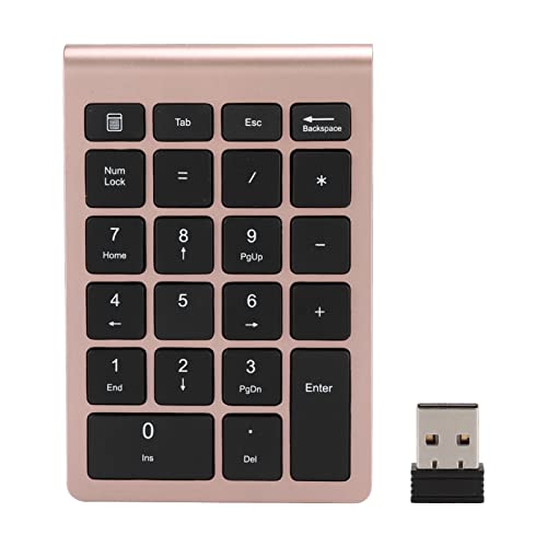 Ailgely RF304 22キーテンキーパッド USB 2.4G ミニキーボード レシーバー付き シルバー ブラック アイアン グレー ローズゴールド XP Vista 7/8/10ユーザーに最適 (ローズゴールド) Ailgely3x65ki4msz-13