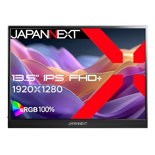 JAPANNEXT 13.5インチ IPSパネル搭載 フルHD+(1920x1280)解像度 モバイルモニター JN-MD-IPS135FP miniHDMI USB Type-C sRGB:100% アスペクト比 3:2 スマートケース付き【2年保証】