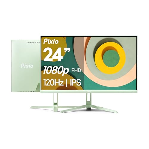 Pixio PX246 ウェーブ ミントグリーン 24インチ 120Hz リフレッシュレート FHD 1080p 解像度 IPSパネル 4ms GTG レスポンスタイム ゲーミング モニター アダプティブシンク付き PX246WAVEMT