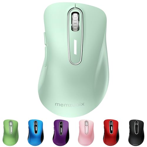 qaf 2.4GHz ワイヤレスマウス 無線 人間工学デザイン 長時間使用で疲れにくい 1400DPI 高精度光学トラッキング 即插即用 USB レシーバー付属 5 ボタン PC/ノート/MacBook/Chrome OS 対応 レッド、ミントグリーン WM697-mint
