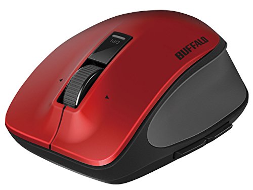 バッファロー 無線BlueLEDプレミアムフィットマウス Mサイズ レッド BSMBW500MRD