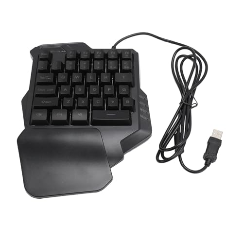 GOWENIC 片手 RGB ゲーミングキーボード 35 キーアンチゴースト人間工学に基づいたデザイン 7 色 RGB バックライトリストレ付き PC 用 GOWENq4gbwrvjna
